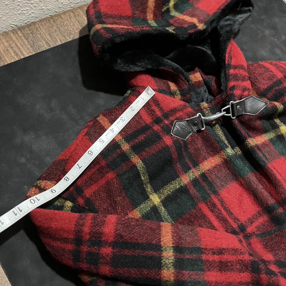 Braetan Duffle Coat Womens Small Plaid Hooded Toggle Fireman Lobster Clasp USA - Picture 11 of 13